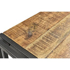 Banc artisanal en bois de récupération et métal (Inde)