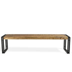 Banc artisanal en bois de récupération et métal (Inde)