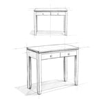 Console de canapé contemporaine en BOIS MASSIF de 38 pouces de large - 38 pouces de large