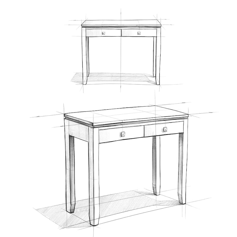 Console de canapé contemporaine en BOIS MASSIF de 38 pouces de large - 38 pouces de large