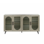 Meuble TV en bois avec armoire de rangement et étagères réglables - N/A