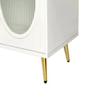 Meuble TV en bois avec armoire de rangement et étagères réglables - N/A