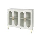Meuble TV en bois avec armoire de rangement et étagères réglables - N/A