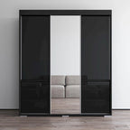 Monaco 3-door Modern 71-inch Wardrobe with Mirror