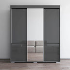 Armoire moderne de 180 cm à 3 portes avec miroir