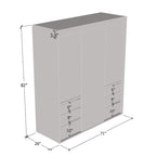 Armoire moderne de 180 cm à 3 portes avec miroir