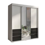 Armoire moderne de 180 cm à 3 portes avec miroir