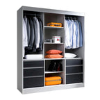 Armoire moderne de 180 cm à 3 portes avec miroir
