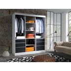 Armoire moderne de 180 cm à 3 portes avec miroir