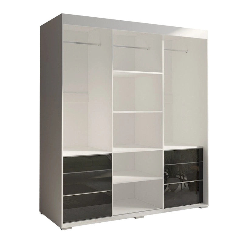 Armoire moderne de 180 cm à 3 portes avec miroir