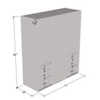 Armoire moderne de 180 cm à 3 portes avec miroir