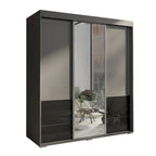 Armoire moderne de 180 cm à 3 portes avec miroir