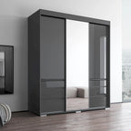 Armoire moderne de 180 cm à 3 portes avec miroir