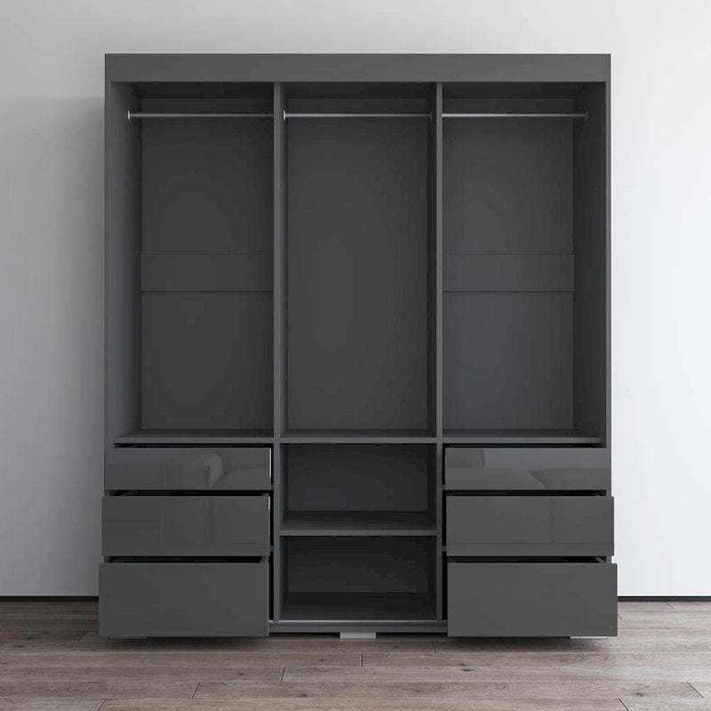 Armoire moderne de 180 cm à 3 portes avec miroir