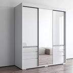 Armoire moderne de 180 cm à 3 portes avec miroir