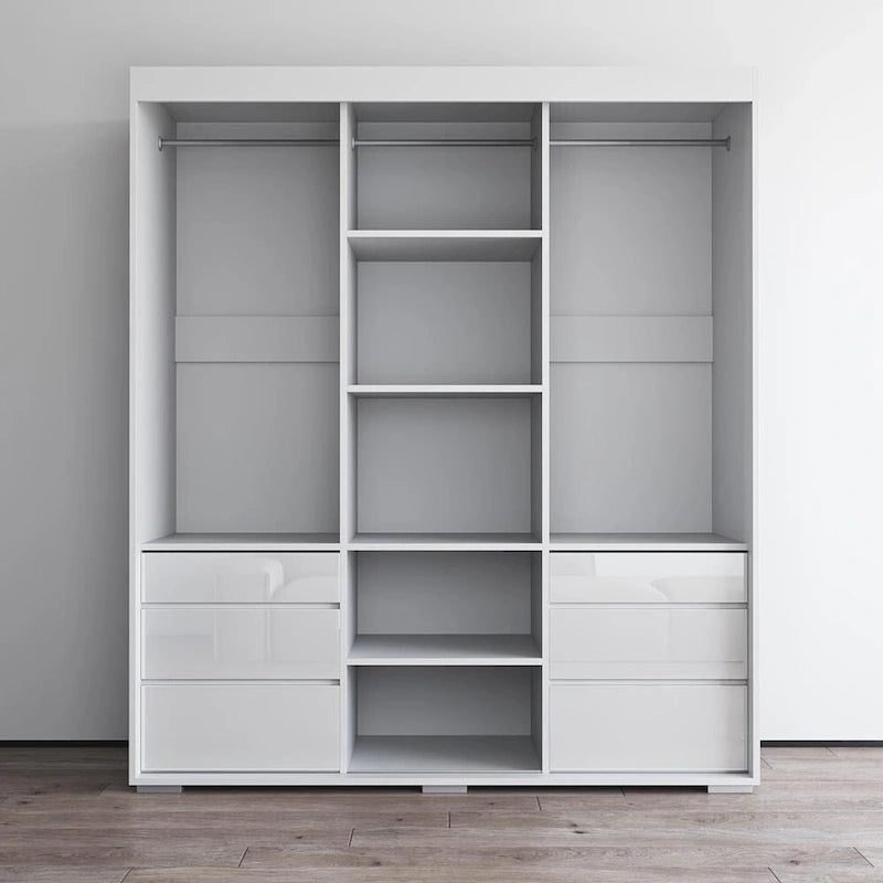 Armoire moderne de 180 cm à 3 portes avec miroir