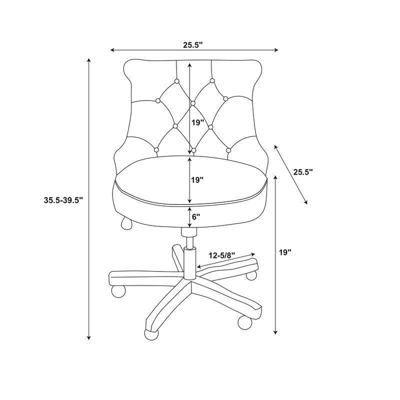Chaise de bureau pivotante capitonnée