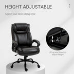 Fauteuil de bureau exécutif grande taille et supportant jusqu'à 180 kg – Chaise d'ordinateur à dossier haut en cuir PU ergonomique