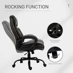 Fauteuil de bureau exécutif grande taille et supportant jusqu'à 180 kg – Chaise d'ordinateur à dossier haut en cuir PU ergonomique