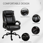 Fauteuil de bureau exécutif grande taille et supportant jusqu'à 180 kg – Chaise d'ordinateur à dossier haut en cuir PU ergonomique