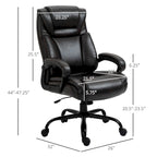 Fauteuil de bureau exécutif grande taille et supportant jusqu'à 180 kg – Chaise d'ordinateur à dossier haut en cuir PU ergonomique