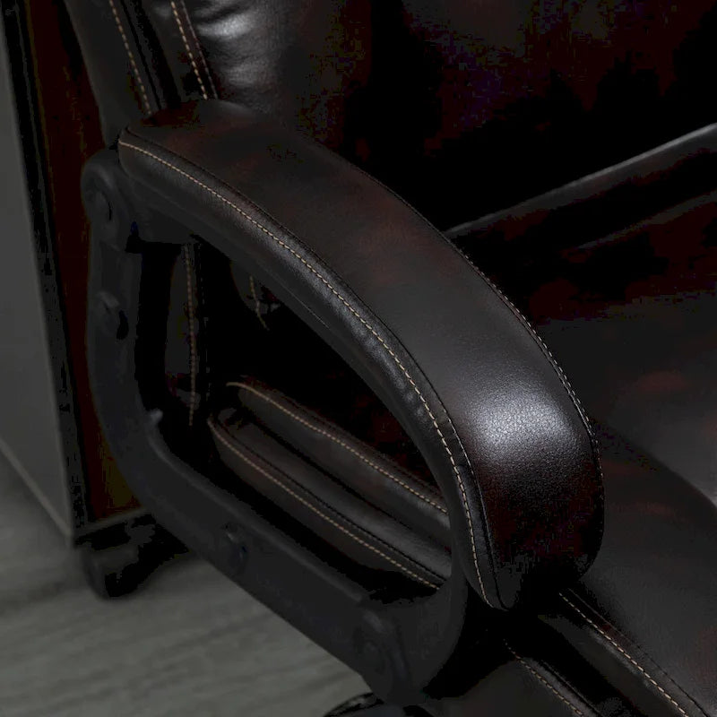 Fauteuil de bureau exécutif grande taille et supportant jusqu'à 180 kg – Chaise d'ordinateur à dossier haut en cuir PU ergonomique