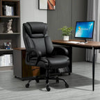 Fauteuil de bureau exécutif grande taille et supportant jusqu'à 180 kg – Chaise d'ordinateur à dossier haut en cuir PU ergonomique