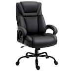Fauteuil de bureau exécutif grande taille et supportant jusqu'à 180 kg – Chaise d'ordinateur à dossier haut en cuir PU ergonomique