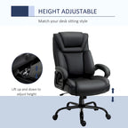 Fauteuil de bureau exécutif grande taille et supportant jusqu'à 180 kg – Chaise d'ordinateur à dossier haut en cuir PU ergonomique