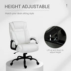 Fauteuil de bureau exécutif grande taille et supportant jusqu'à 180 kg – Chaise d'ordinateur à dossier haut en cuir PU ergonomique