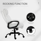 Fauteuil de bureau exécutif grande taille et supportant jusqu'à 180 kg – Chaise d'ordinateur à dossier haut en cuir PU ergonomique