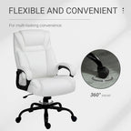 Fauteuil de bureau exécutif grande taille et supportant jusqu'à 180 kg – Chaise d'ordinateur à dossier haut en cuir PU ergonomique
