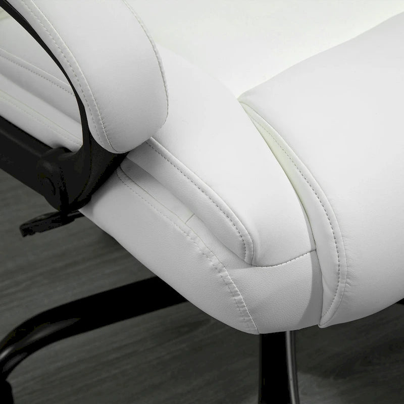Fauteuil de bureau exécutif grande taille et supportant jusqu'à 180 kg – Chaise d'ordinateur à dossier haut en cuir PU ergonomique