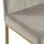 Lot de 2 chaises de comptoir contemporaines rembourrées gris et or 37,5
