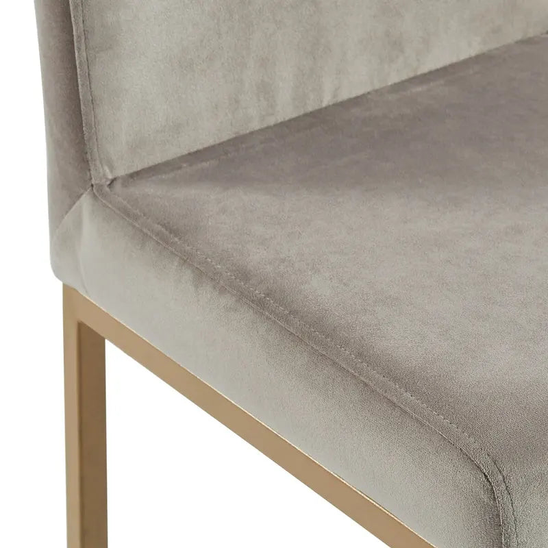 Lot de 2 chaises de comptoir contemporaines rembourrées gris et or 37,5