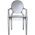 Lot de 2 chaises empilables en lucite transparentes pour cuisine, terrasse, salle à manger, salon, chambre, fête, avec dossier ovale, bureau