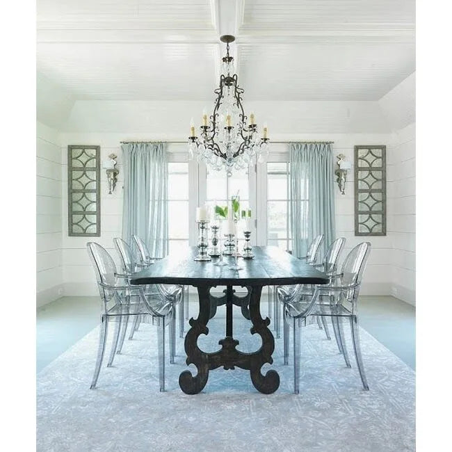 Lot de 2 chaises empilables en lucite transparentes pour cuisine, terrasse, salle à manger, salon, chambre, fête, avec dossier ovale, bureau