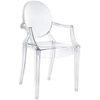 Lot de 2 chaises empilables en lucite transparentes pour cuisine, terrasse, salle à manger, salon, chambre, fête, avec dossier ovale, bureau