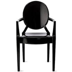 Lot de 2 chaises empilables en lucite transparentes pour cuisine, terrasse, salle à manger, salon, chambre, fête, avec dossier ovale, bureau