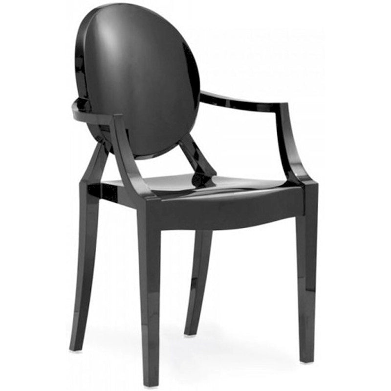 Lot de 2 chaises empilables en lucite transparentes pour cuisine, terrasse, salle à manger, salon, chambre, fête, avec dossier ovale, bureau
