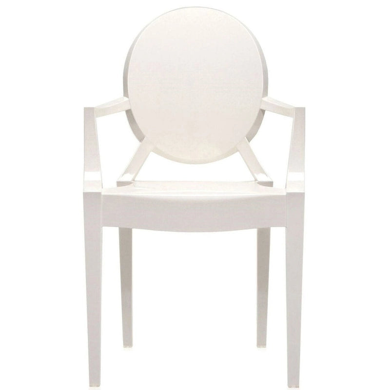 Lot de 2 chaises empilables en lucite transparentes pour cuisine, terrasse, salle à manger, salon, chambre, fête, avec dossier ovale, bureau