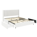 Lit plateforme capitonné en boucle avec tiroir, taille Queen Size