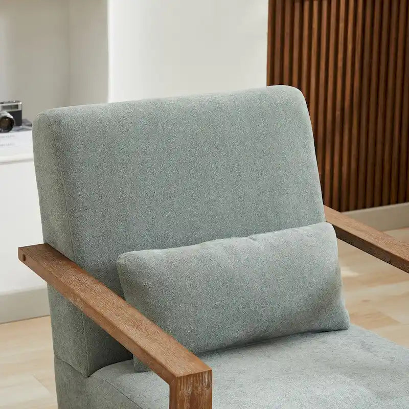 Fauteuil d'appoint moderne pivotant 30,3 W avec accoudoirs en bois massif
