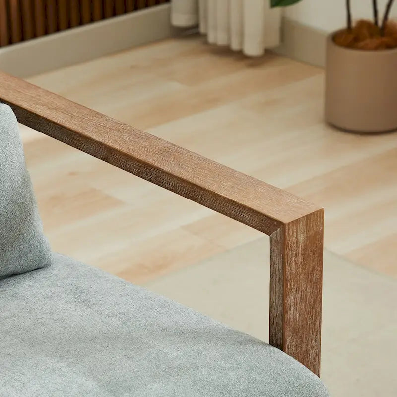 Fauteuil d'appoint moderne pivotant 30,3 W avec accoudoirs en bois massif