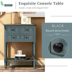 Console étroite Table de canapé mince avec 3 tiroirs et étagère inférieure