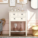Console étroite Table de canapé mince avec 3 tiroirs et étagère inférieure