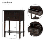 Console étroite Table de canapé mince avec 3 tiroirs et étagère inférieure