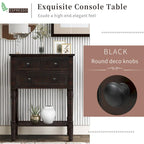 Console étroite Table de canapé mince avec 3 tiroirs et étagère inférieure