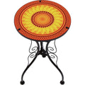 22 Sunflower Design Glass & Metal Side Table by Trademark Innovations