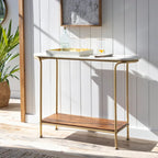 Console moderne en marbre et techniques mixtes - 76H x 109L x 28P